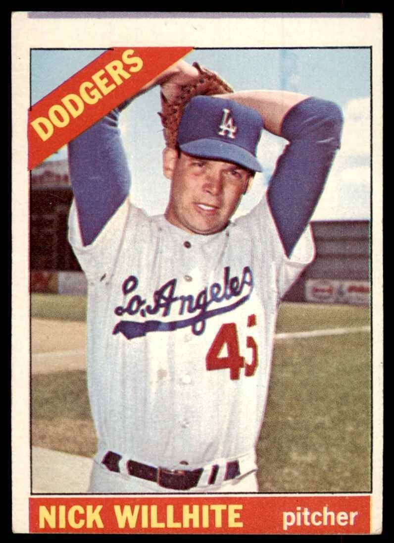 1966 Topps Baseball Card Nick Willhite A Los Angeles Dodgers #171