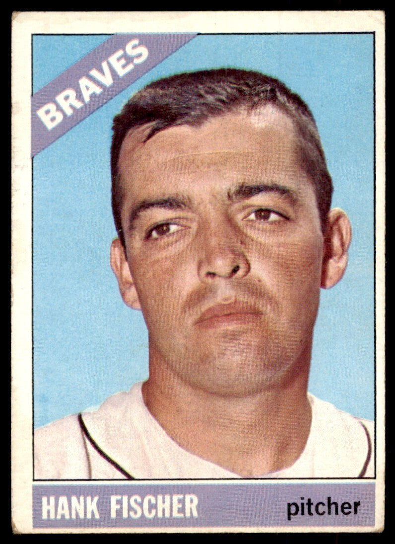 1966 Topps Baseball Card Hank Fischer Atlanta Braves #381