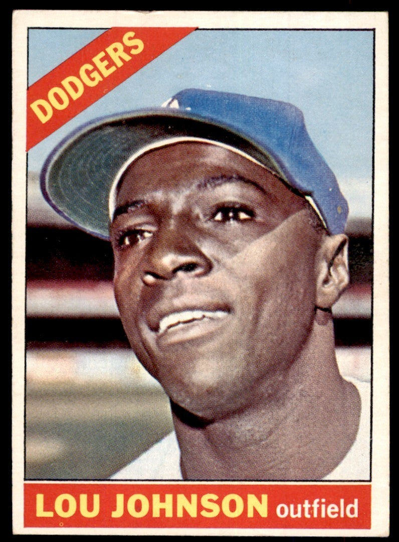 1966 Topps Baseball Card Lou Johnson F Los Angeles Dodgers #13