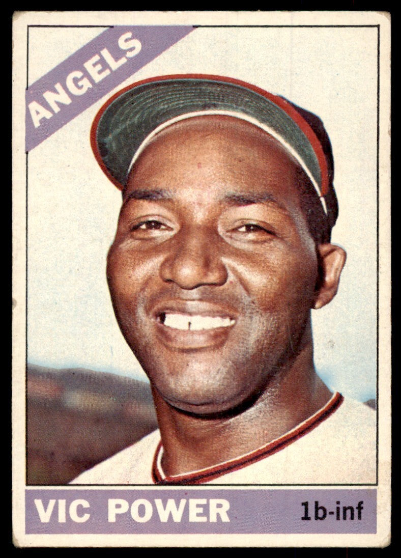 1966 Topps Baseball Card Vic Power B California Angels #192
