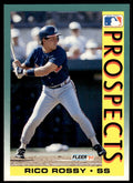 1992 Fleer Rico Rossy Rookie Baseball Card Atlanta Braves #676