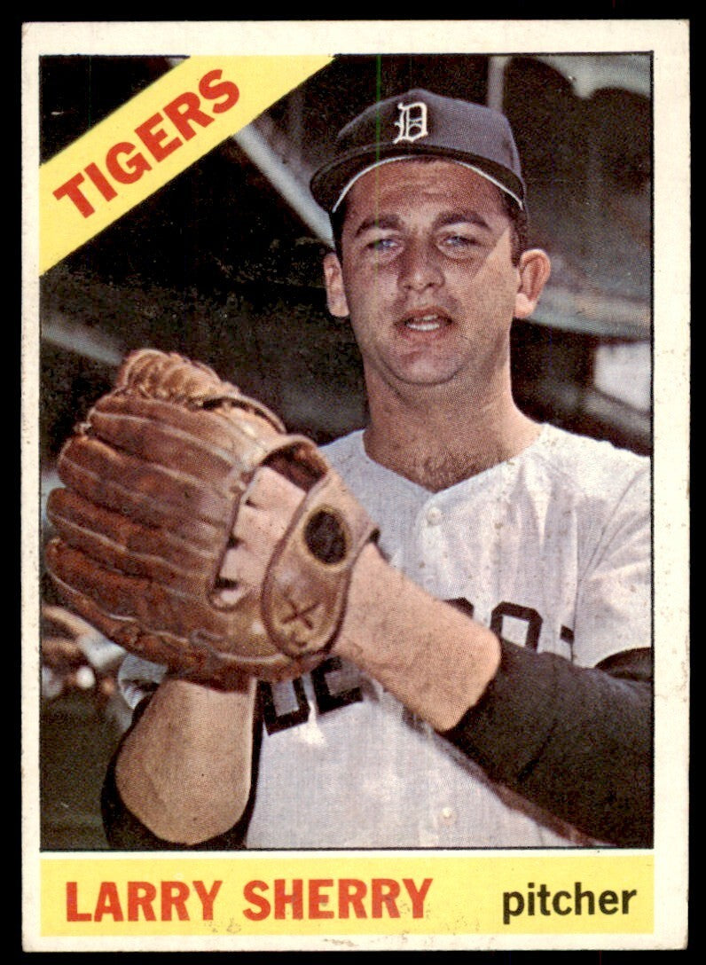 1966 Topps Baseball Card Larry Sherry K Detroit Tigers #289