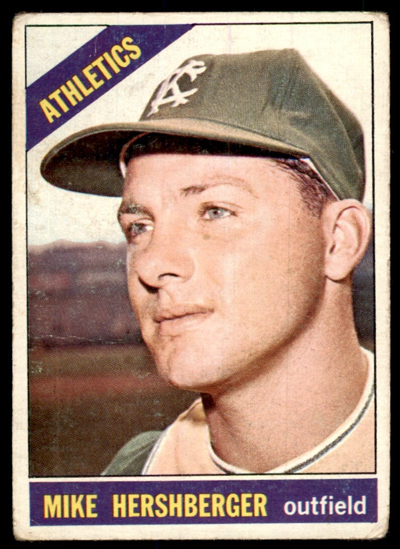 1966 Topps Baseball Card Mike Hershberger H Kansas City Athletics #236