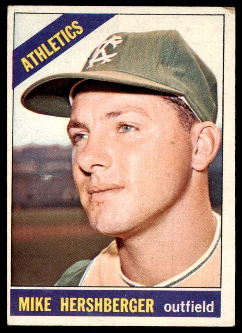 1966 Topps Baseball Card Mike Hershberger J Kansas City Athletics #236