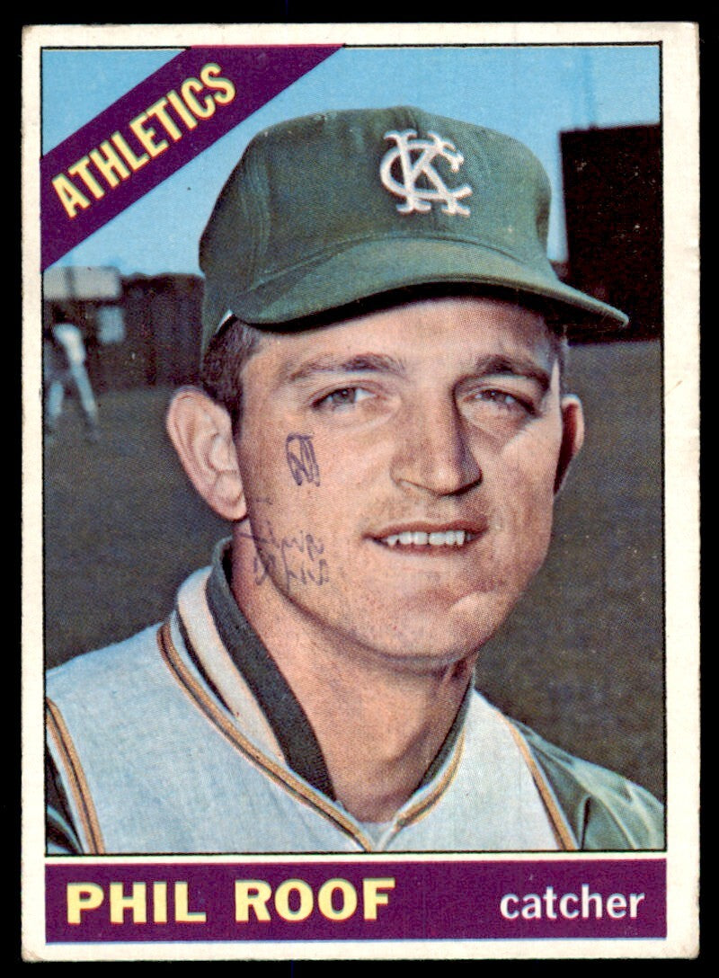 1966 Topps Baseball Card Phil Roof E Kansas City Athletics #382