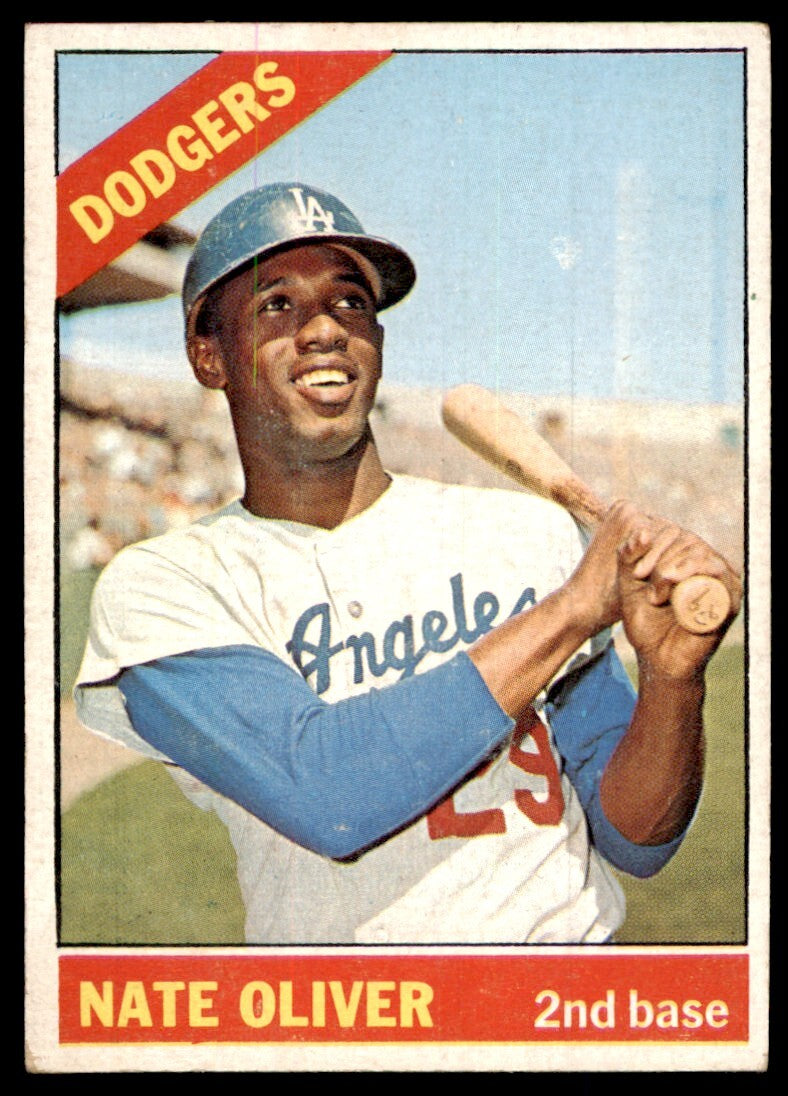 1966 Topps Baseball Card Nate Oliver B Los Angeles Dodgers #364