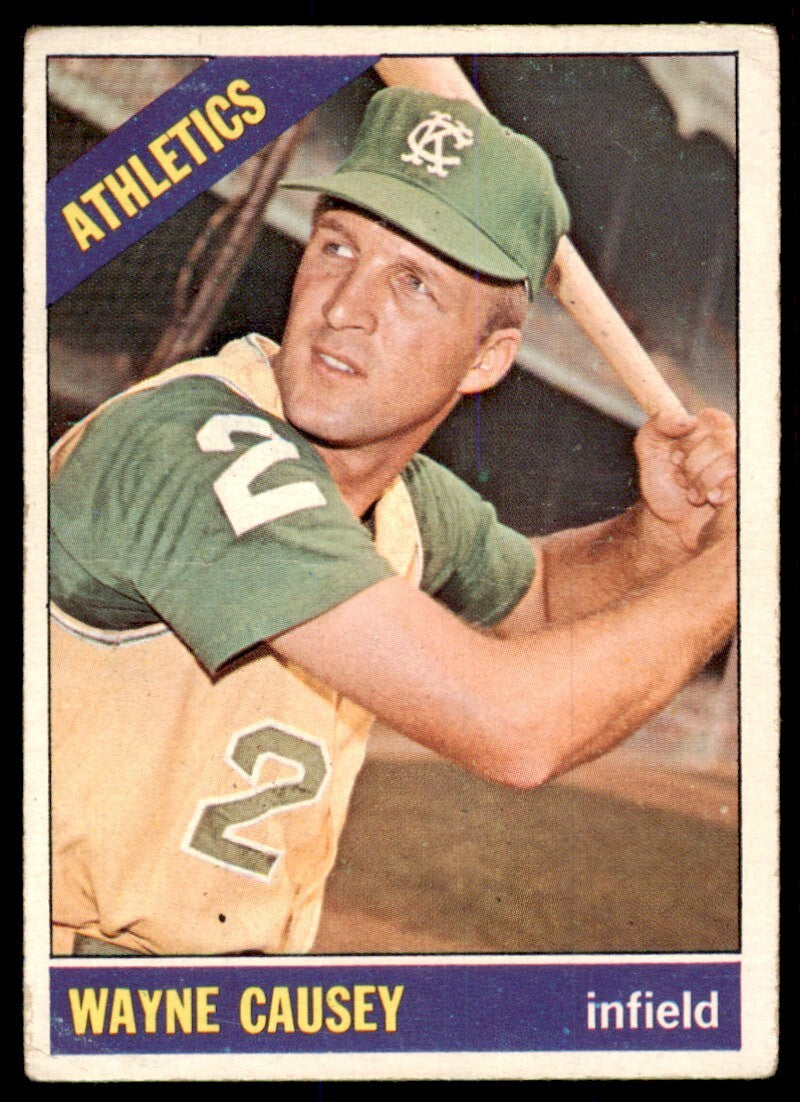 1966 Topps Baseball Card Wayne Causey A Kansas City Athletics #366