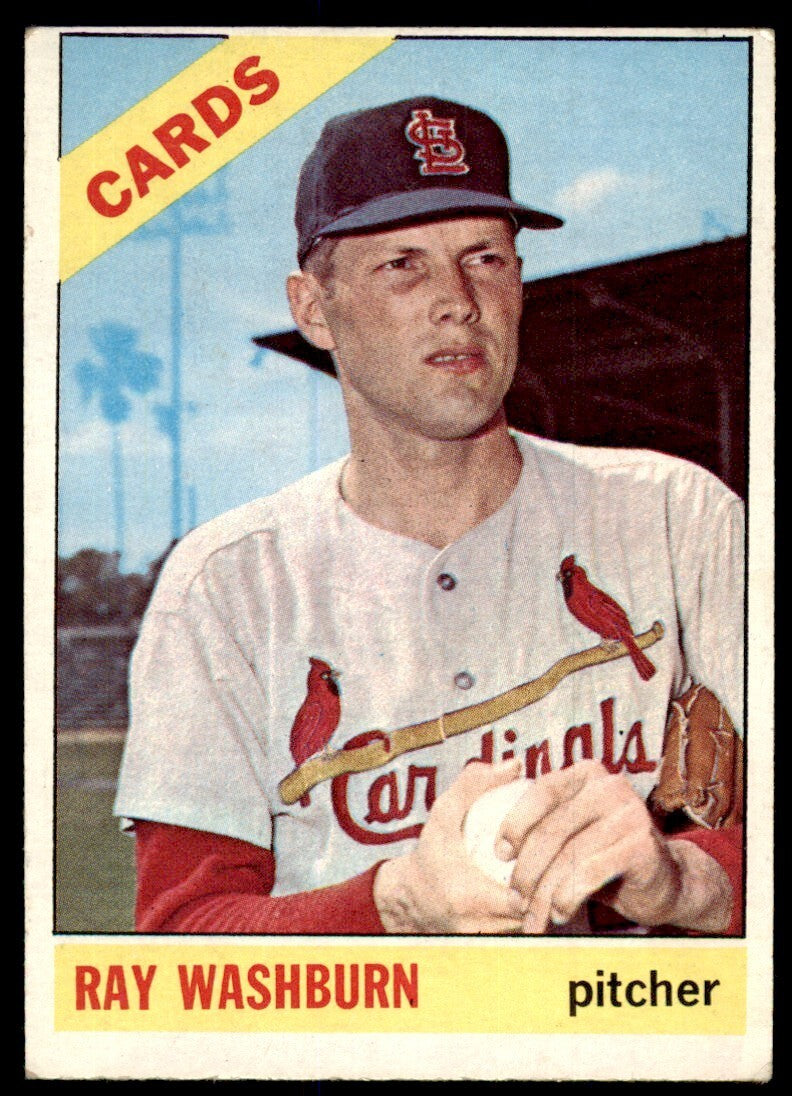 1966 Topps Baseball Card Ray Washburn A St. Louis Cardinals #399