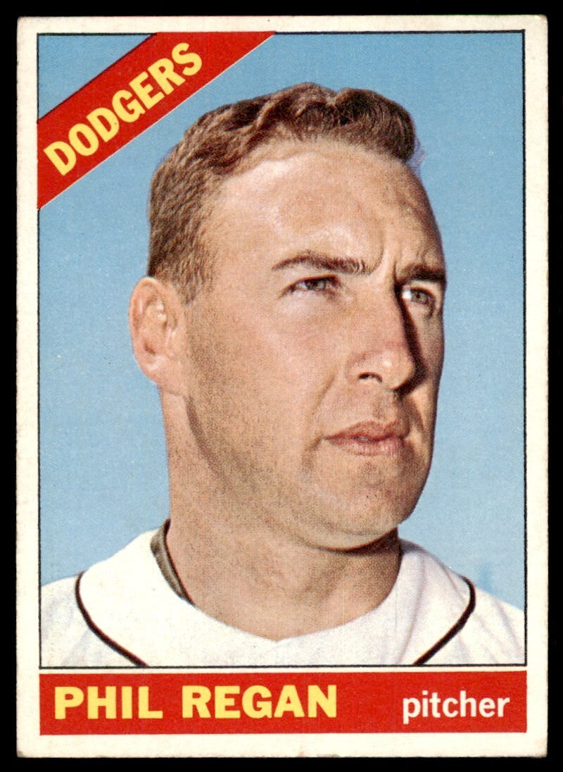 1966 Topps Baseball Card Phil Regan B Los Angeles Dodgers #347