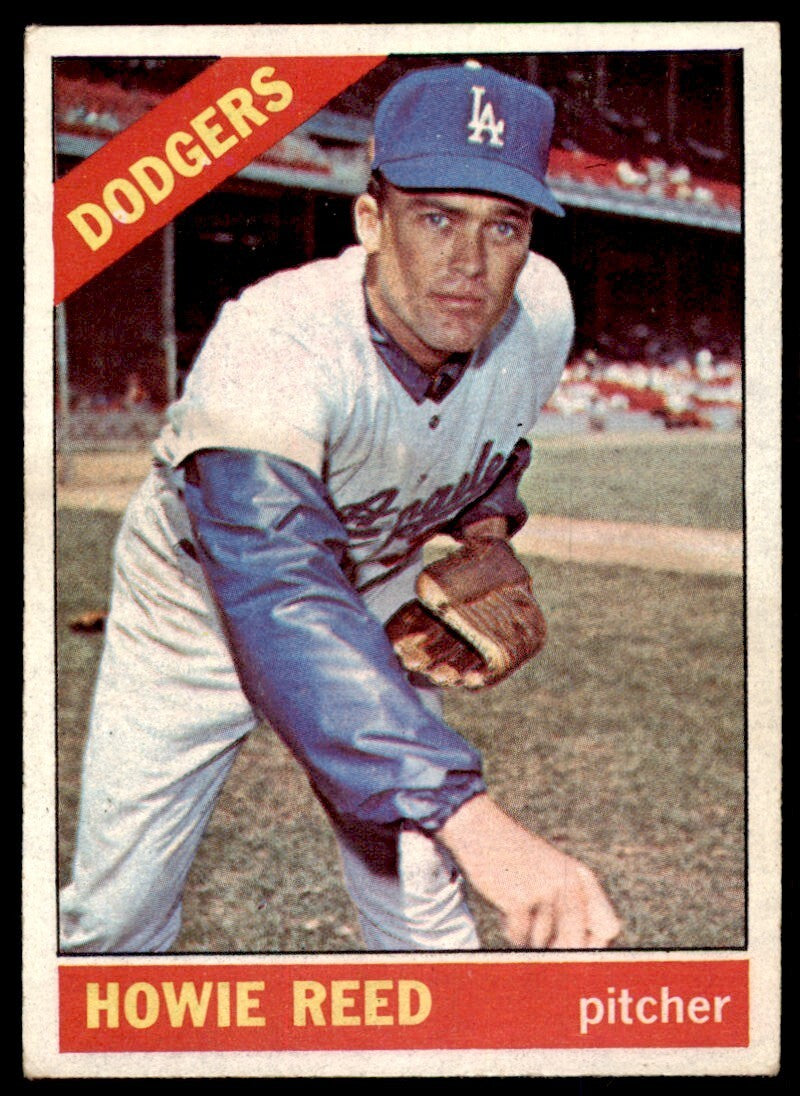 1966 Topps Baseball Card Howie Reed A Los Angeles Dodgers #387