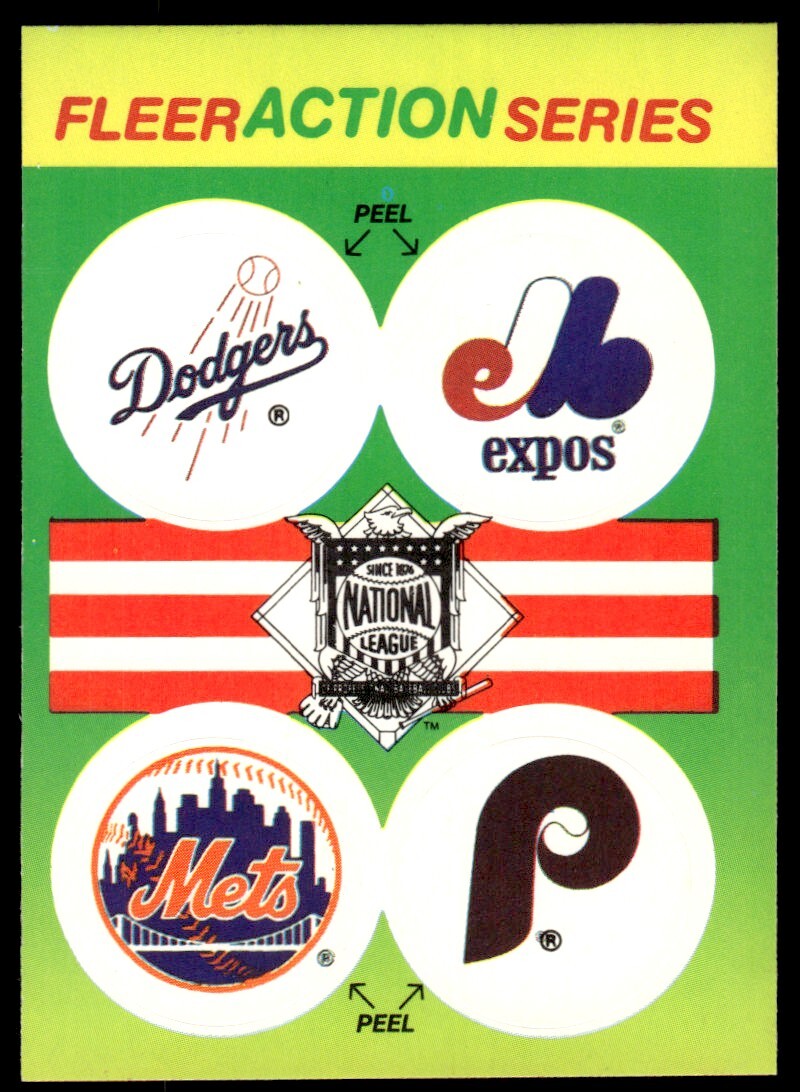 1990 Fleer Action Series Stickers Dodgers/Expos/Mets/Phillies Baseball Card
