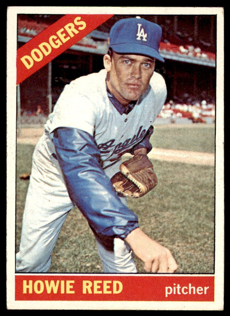 1966 Topps Baseball Card Howie Reed J Los Angeles Dodgers #387