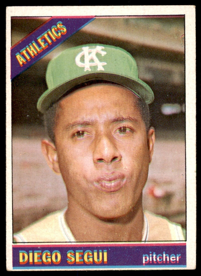 1966 Topps Baseball Card Diego Segui A Kansas City Athletics #309