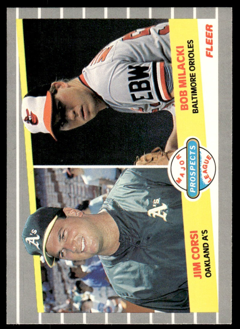 1989 Fleer Jim Corsi/Bob Milacki Rookie Baseball Card #649