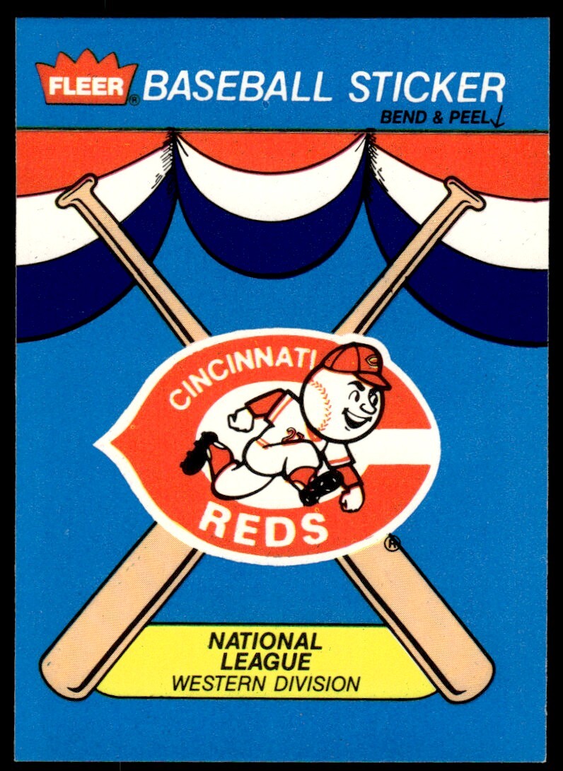 1989 Fleer Team Stickers Cincinnati Red Baseball Card