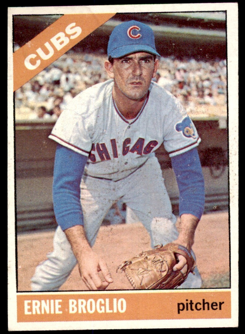 1966 Topps Baseball Card Ernie Broglio Chicago Cubs #423