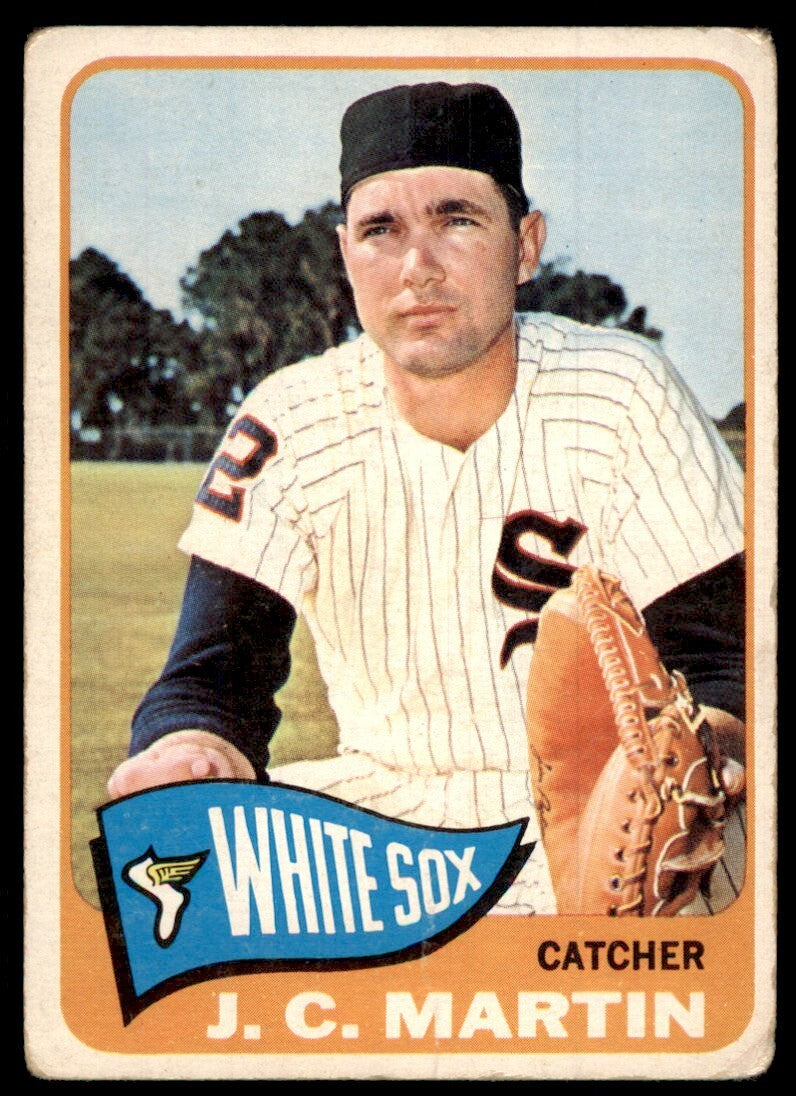 1965 Topps Baseball Card (Damaged) J.C. Martin Chicago White Sox #382