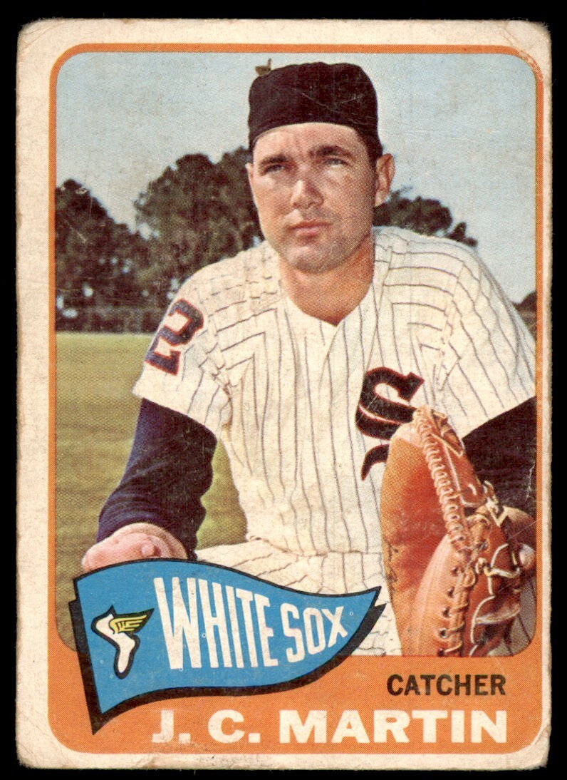 1965 Topps Baseball Card (Damaged) J.C. Martin A Chicago White Sox #382