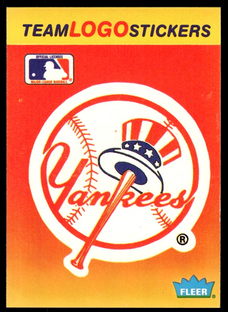 1991 Fleer Team Logo Stickers New York Yankees A