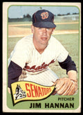 1965 Topps Baseball Card (Damaged) Jim Hannan Washington Senators #394