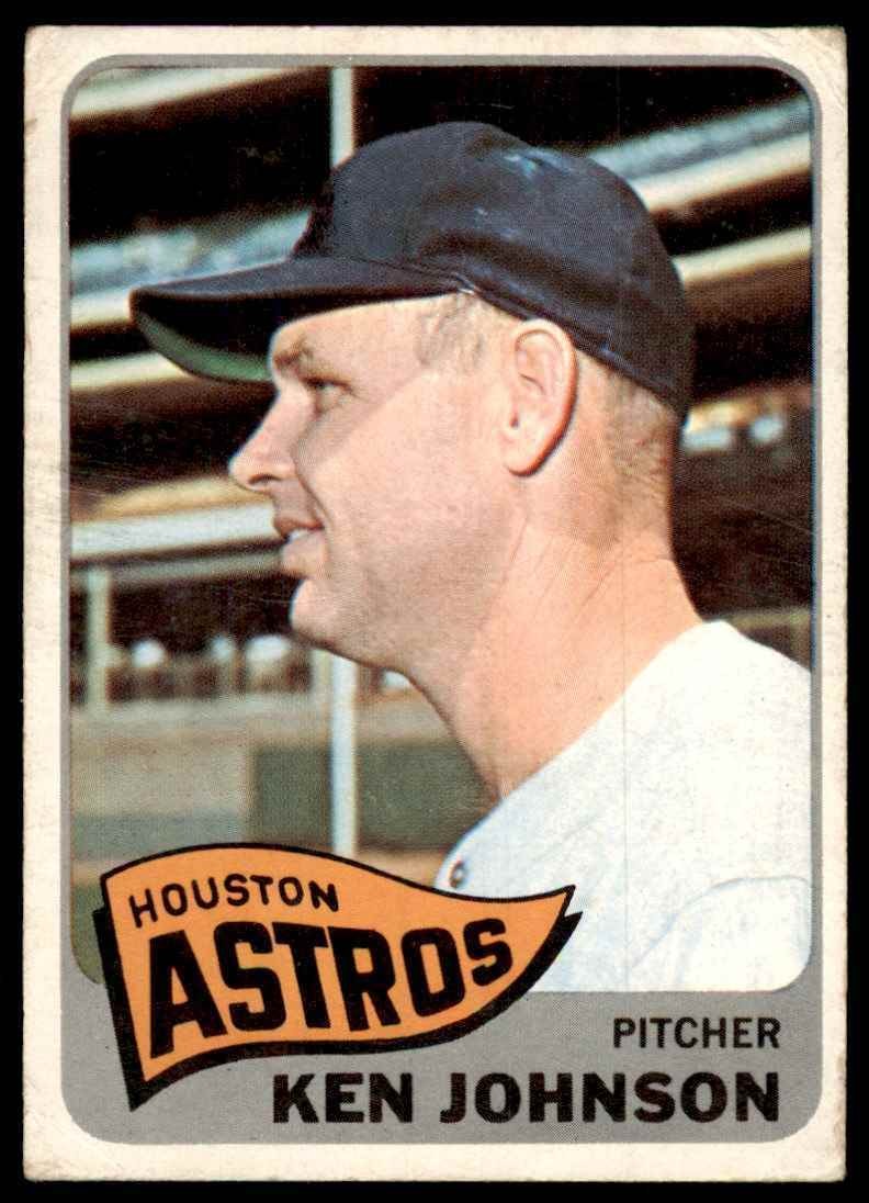1965 Topps Baseball Card (Damaged) Ken Johnson Houston Astros #359