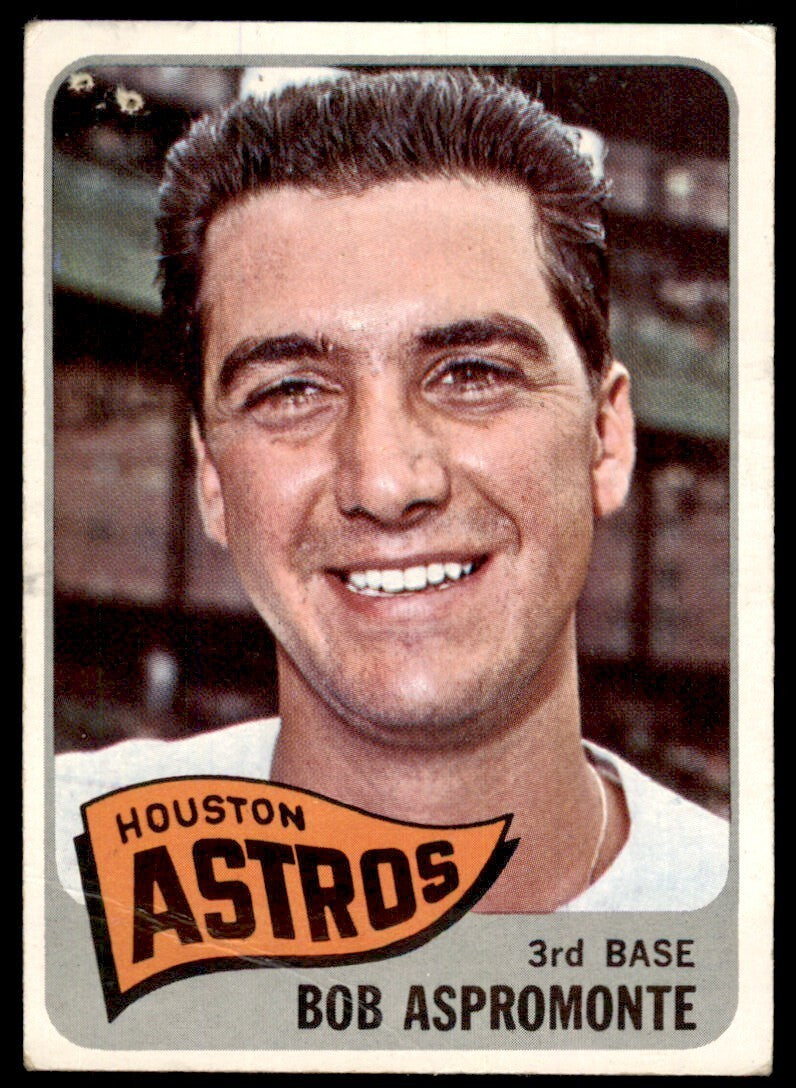 1965 Topps Baseball Card (Damaged) Bob Aspromonte Houston Astros #175