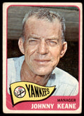1965 Topps Baseball Card (Damaged) Johnny Keane A New York Yankees #131