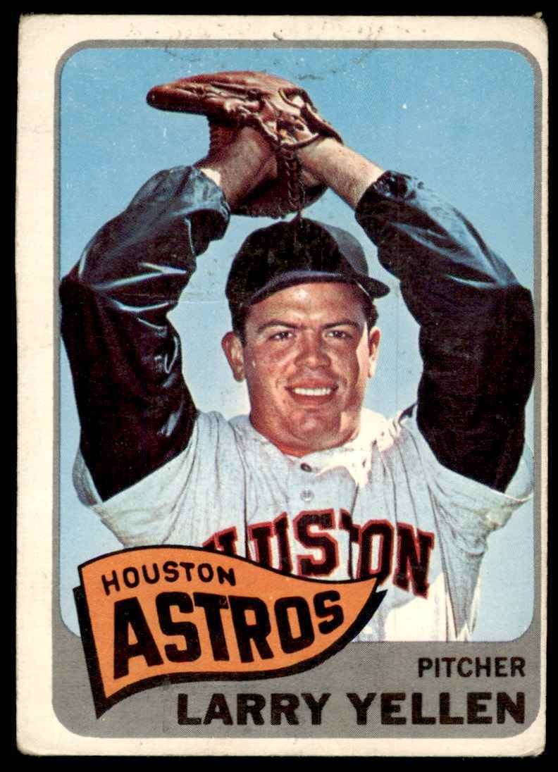 1965 Topps Baseball Card (Damaged) Larry Yellen C Houston Astros #292