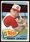1965 Topps Baseball Card (Damaged) Johnny Edwards Cincinnati Reds #418