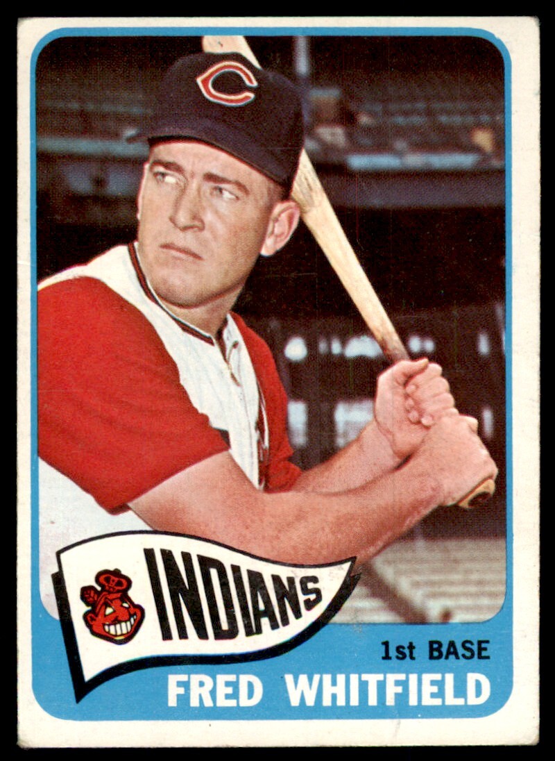1965 Topps Baseball Card (Damaged) Fred Whitfield Cleveland Indians #283