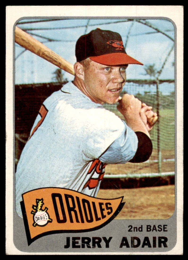 1965 Topps Baseball Card (Damaged) Jerry Adair A Baltimore Orioles #231