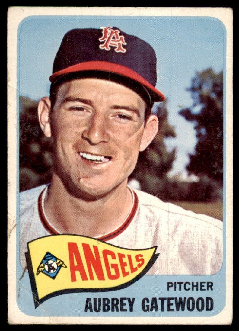 1965 Topps Baseball Card (Damaged) Aubrey Gatewood Los Angeles Angels #422