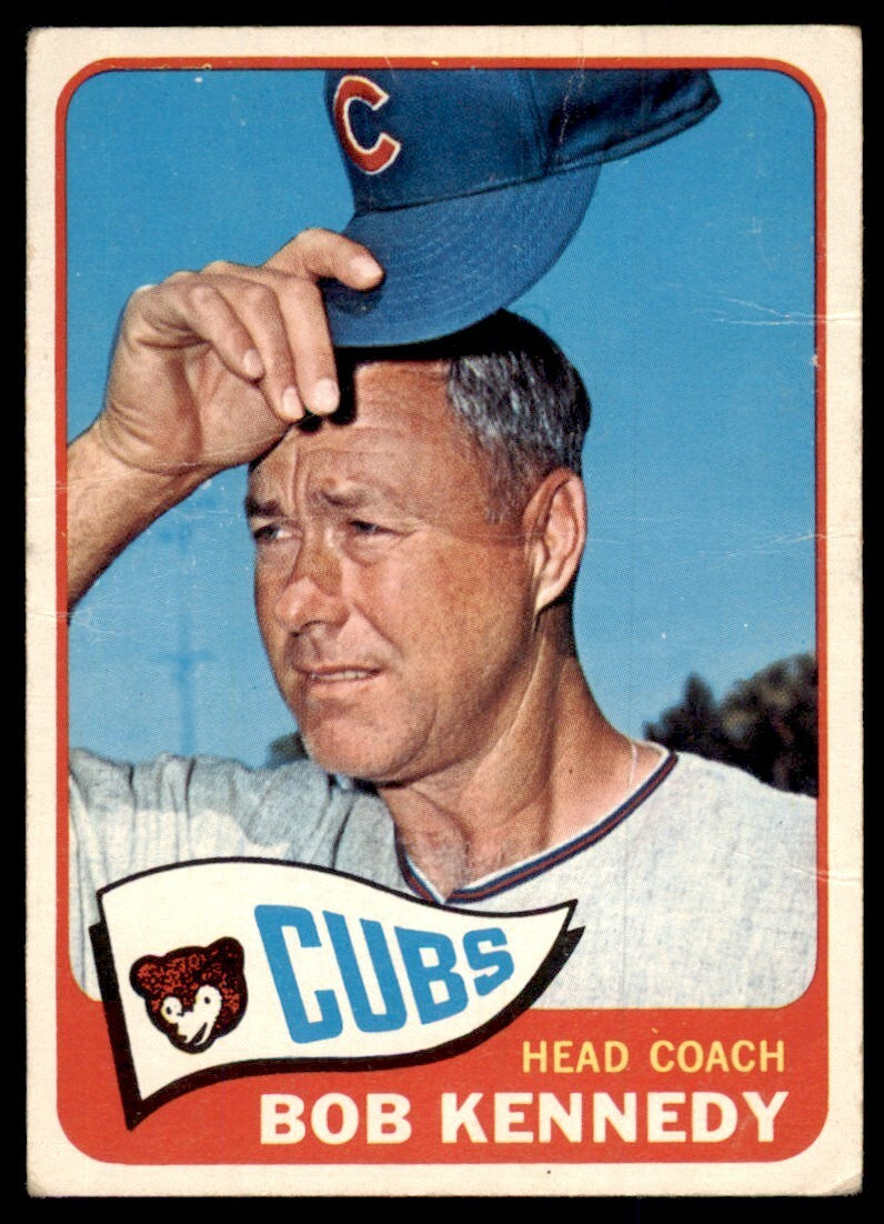 1965 Topps Baseball Card (Damaged) Bob Kennedy Chicago Cubs #457