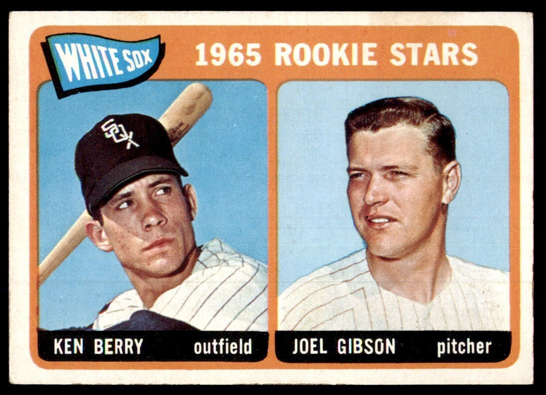 1965 Topps Baseball Card Ken Berry/Joel Gibson Rookie Chicago White Sox #368