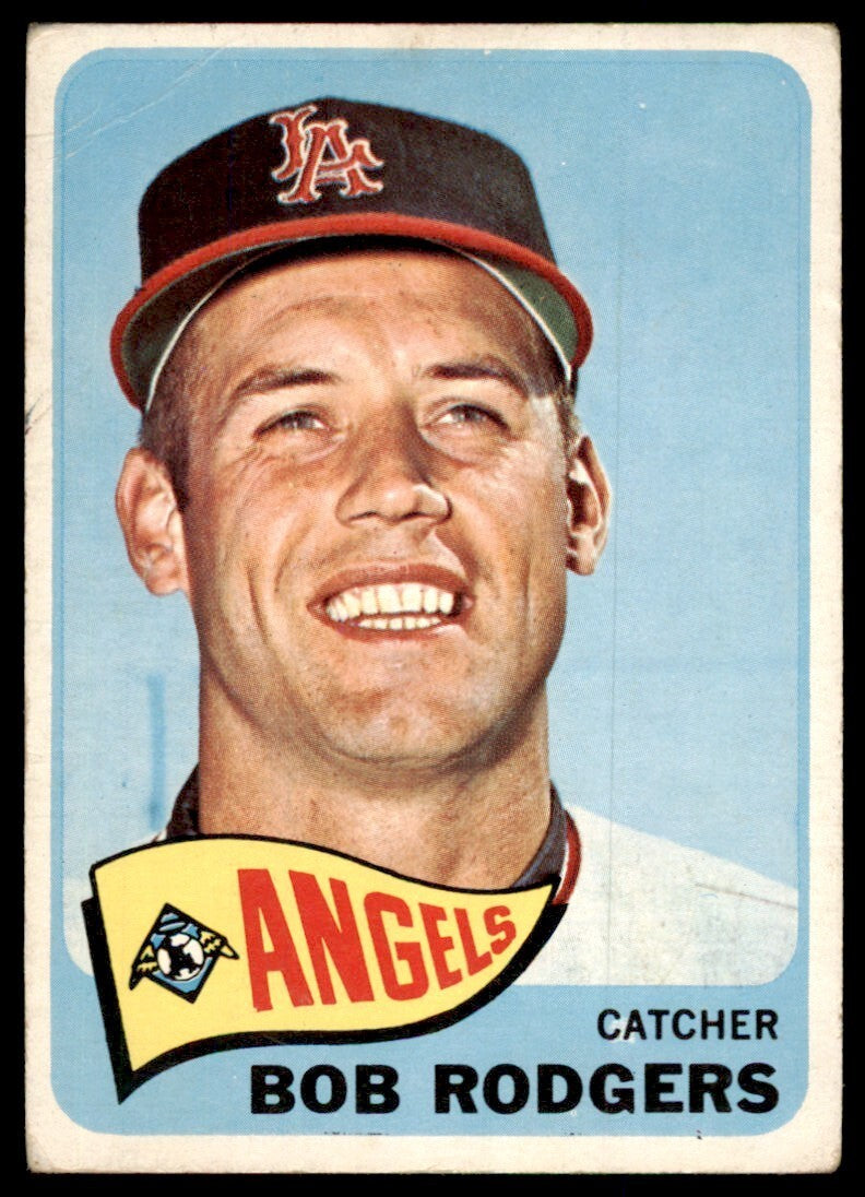 1965 Topps Baseball Card (Damaged) Bob Rodgers Los Angeles Angels #342