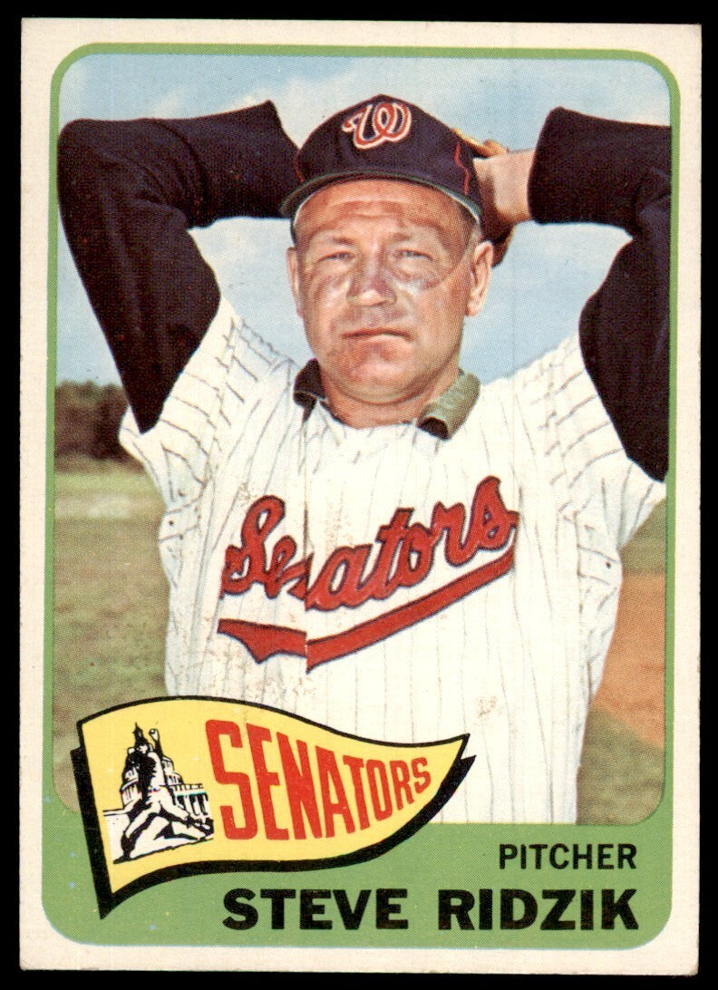 1965 Topps Baseball Card Steve Ridzik D Washington Senators #211