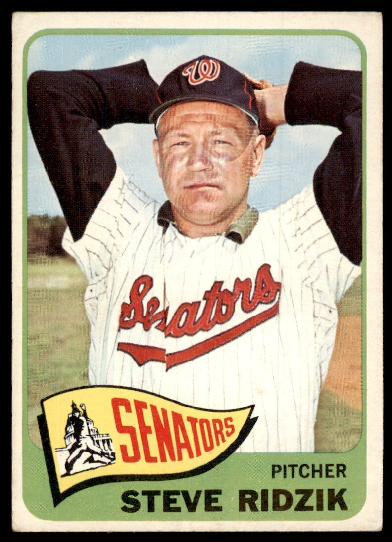 1965 Topps Baseball Card Steve Ridzik F Washington Senators #211