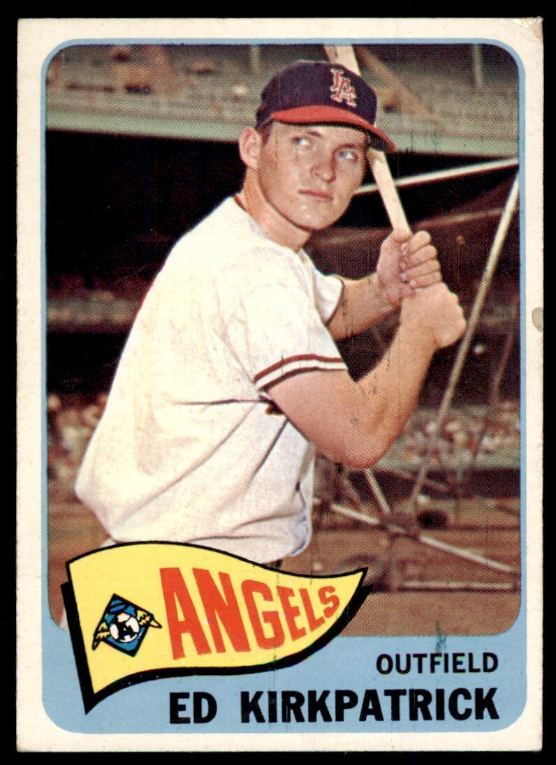 1965 Topps Baseball Card (Damaged) Ed Kirkpatrick A Los Angeles Angels #393