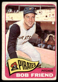 1965 Topps Baseball Card Bob Friend C Pittsburgh Pirates #392