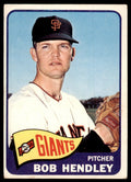 1965 Topps Baseball Card Bob Hendley A San Francisco Giants #444