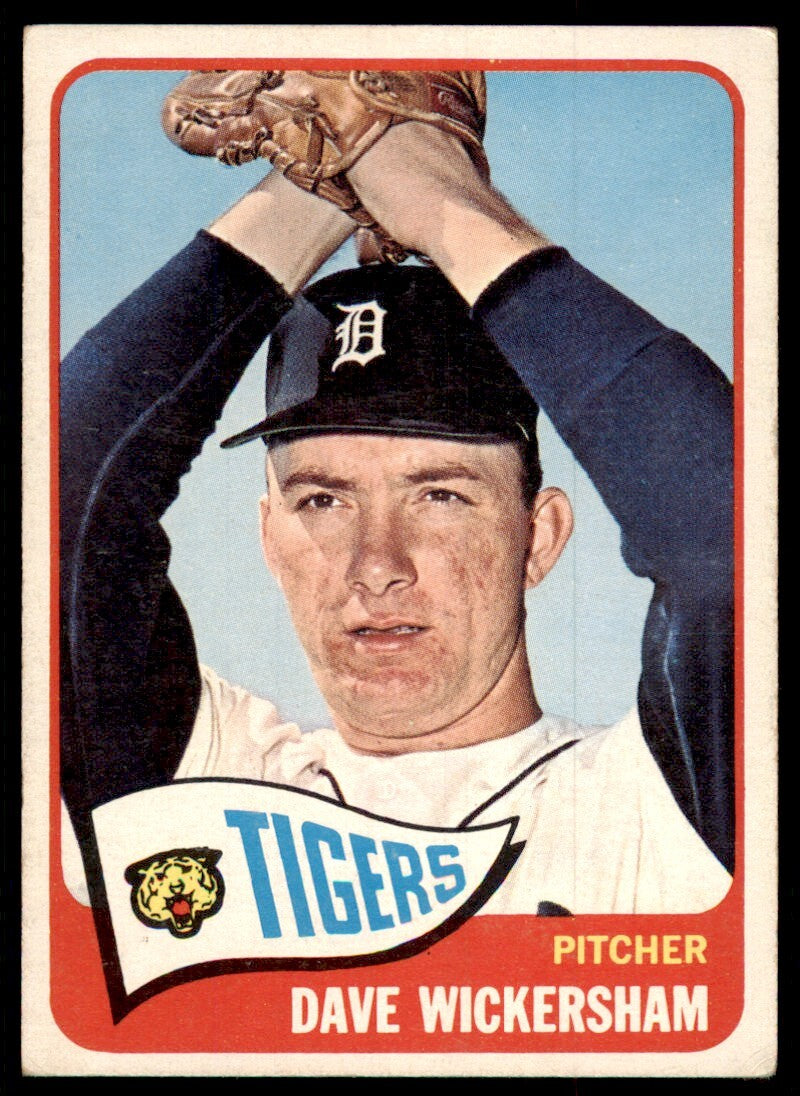 1965 Topps Baseball Card Dave Wickersham B Detroit Tigers #375