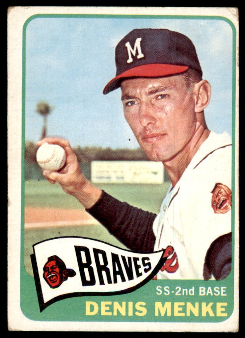 1965 Topps Baseball Card Denis Menke Milwaukee Braves #327