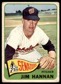 1965 Topps Baseball Card Jim Hannan Washington Senators #394