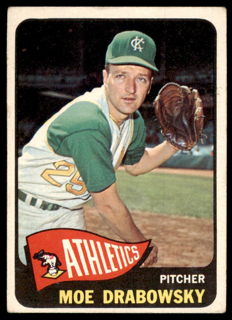 1965 Topps Baseball Card Moe Drabowsky Kansas City Athletics #439