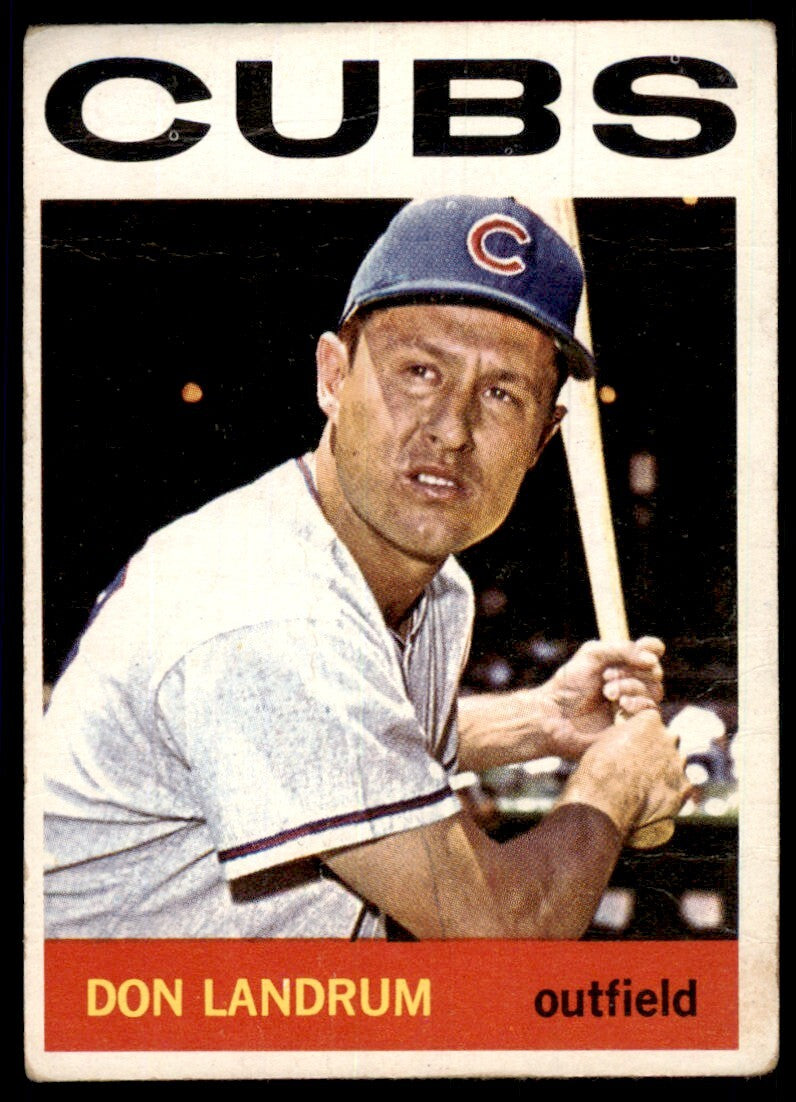 1964 Topps Baseball Card Don Landrum A Chicago Cubs #286