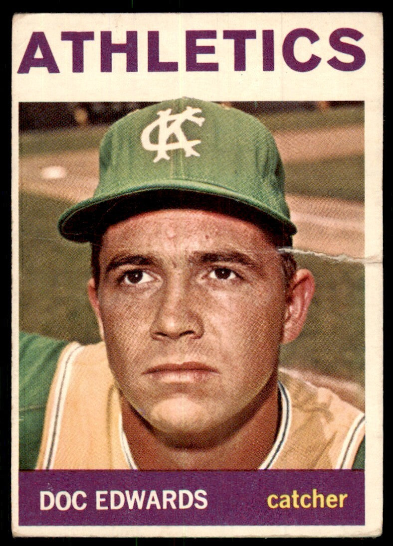 1964 Topps Baseball Card Doc Edwards Kansas City Athletics #174
