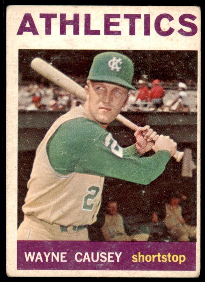 1964 Topps Baseball Card Wayne Causey Kansas City Athletics #75