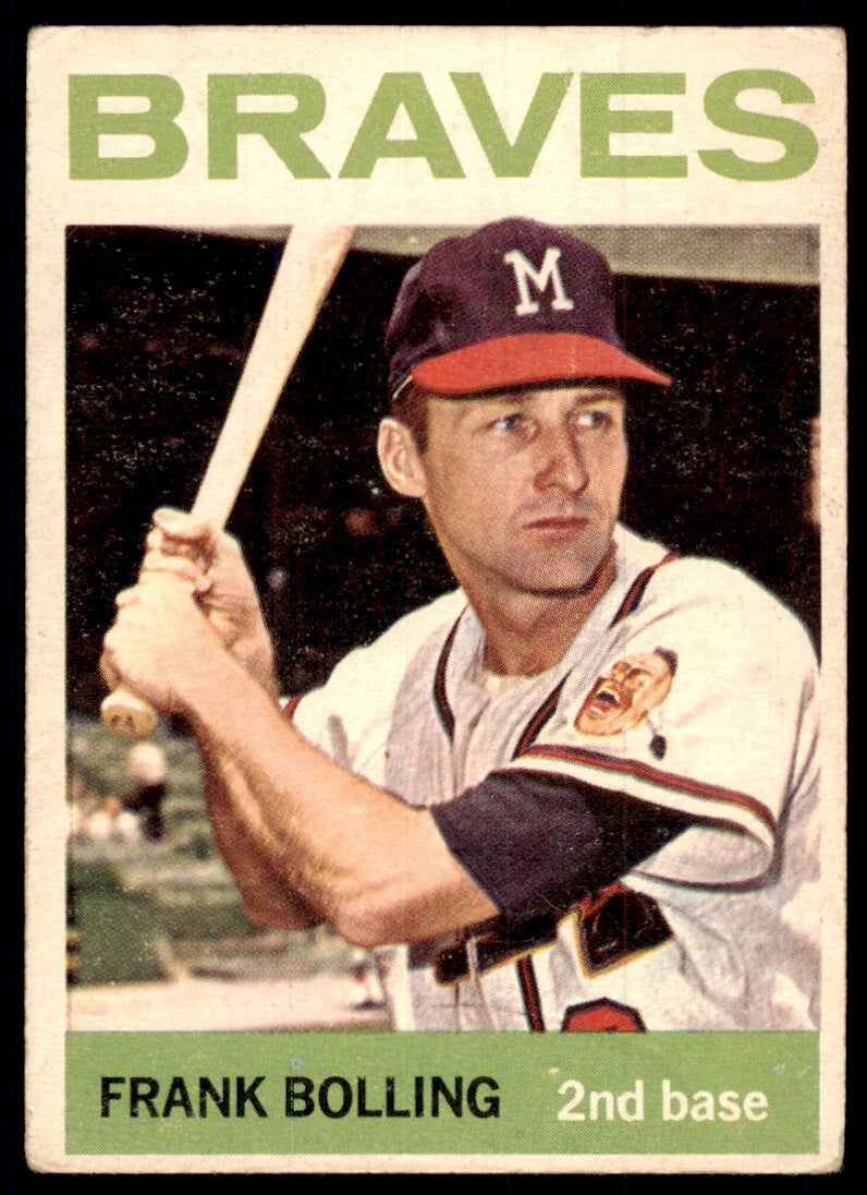 1964 Topps Baseball Card Frank Bolling Milwaukee Braves #115