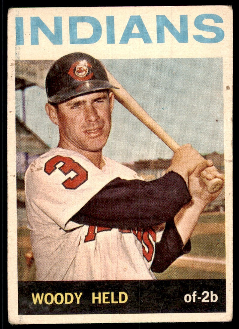 1964 Topps Baseball Card Woody Held B Cleveland Indians #105
