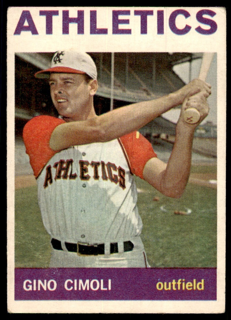 1964 Topps Baseball Card Gino Cimoli Kansas City Athletics #26